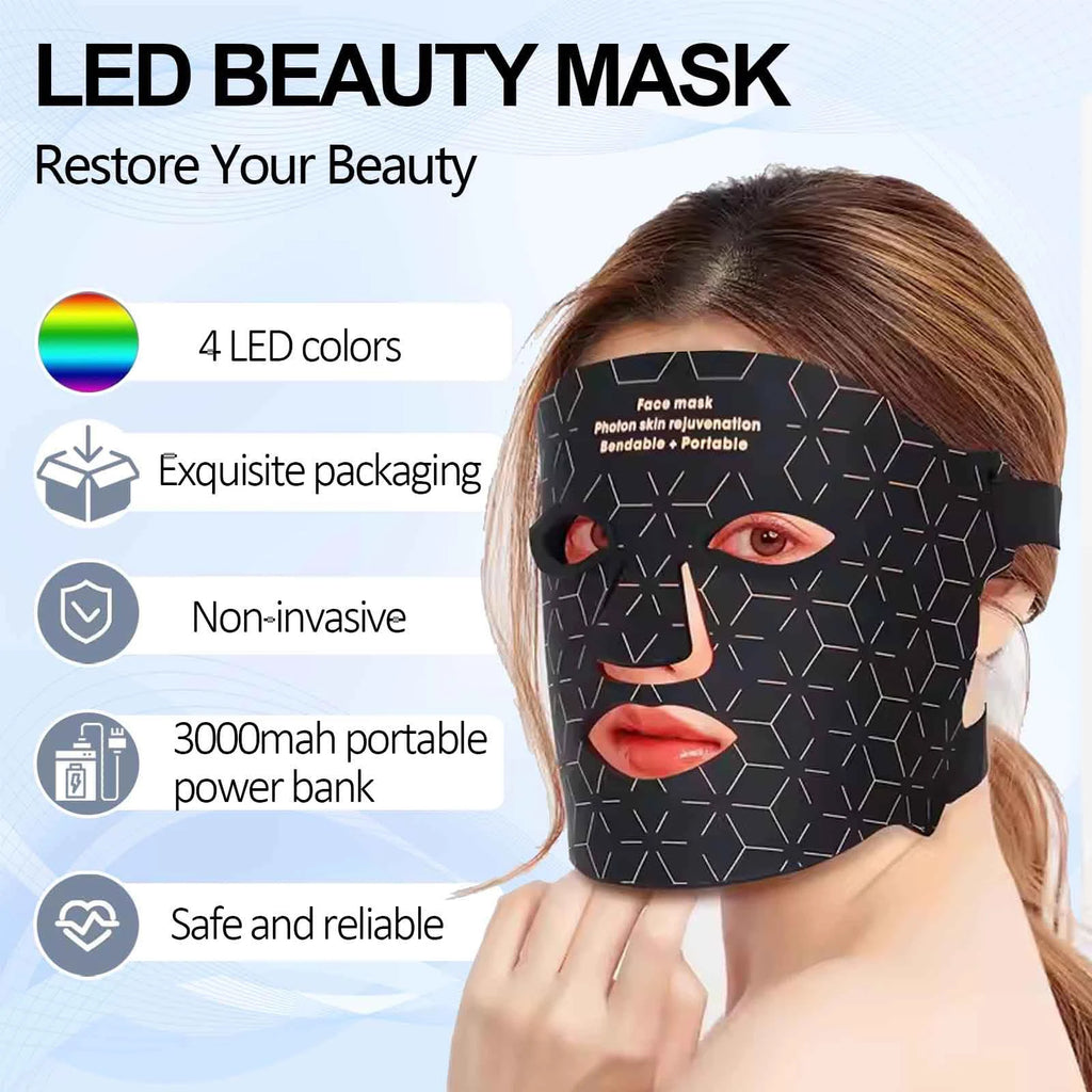 Facial Red Light Therapy Mask – 630nm & 850nm LED Anti-Aging Treatment - Auraskinn